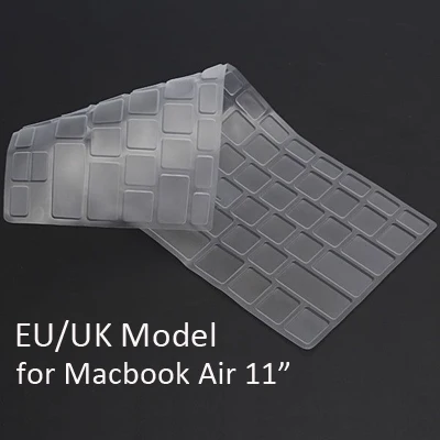 Силиконовый чехол-клавиатура для Apple Macbook, протектор для Великобритании, ЕС, США, версия Tansparent 11, 12, 13, 15, 17 дюймов, кожа для Mac book - Цвет: UK EU 11