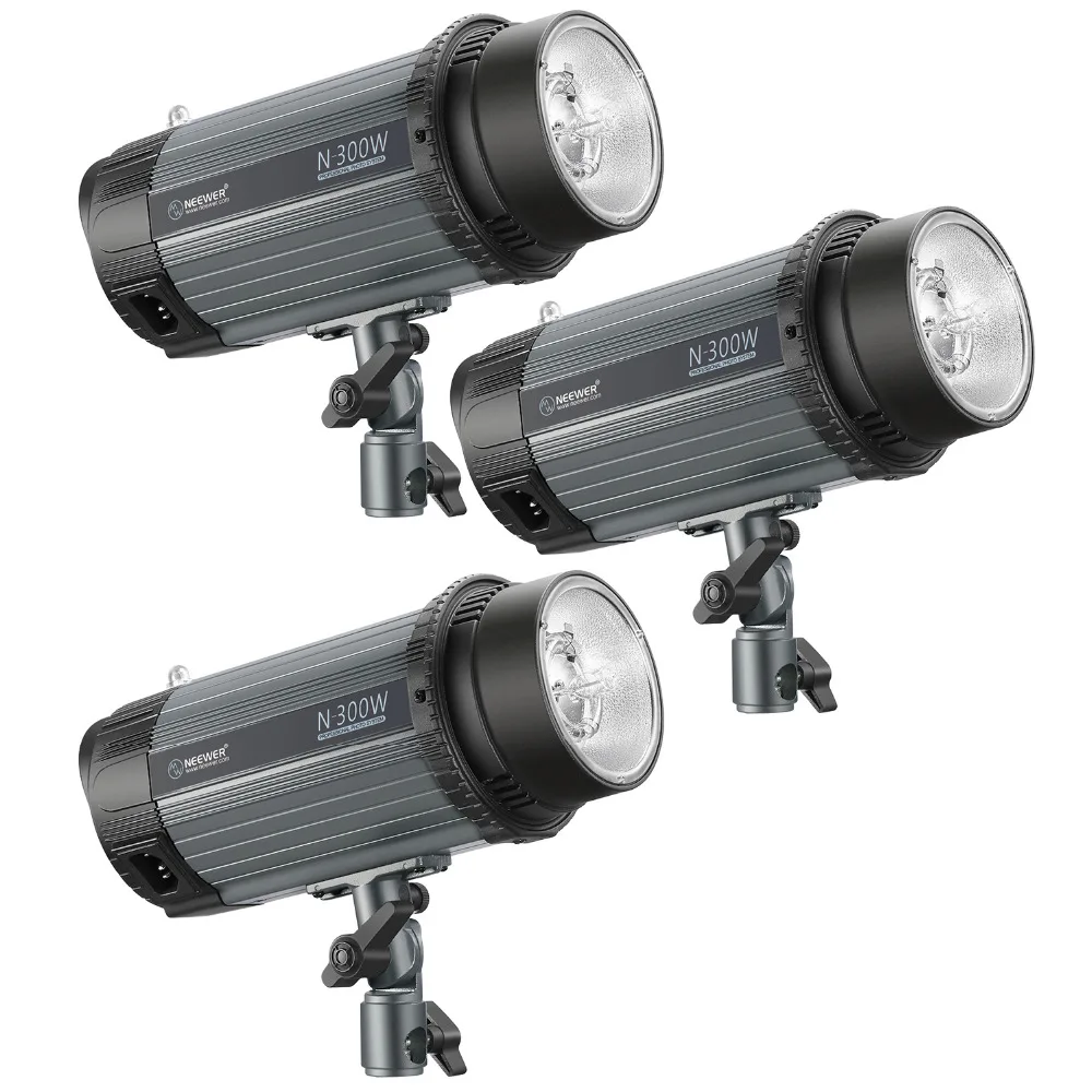 

Neewer 900W(3-Pack 300W)5600K Photo Studio Strobe Flash Light Monolight with Modeling Lamp Aluminium Alloy Speedlite for Indoor