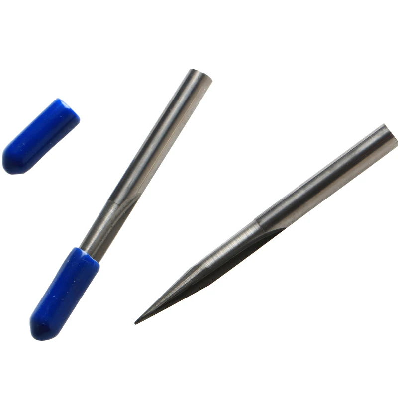 2 Pcs Two Flutes Straight V Bit Plastic Board Cutter 30 degree 0.5mm