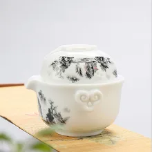 High quality elegant gaiwan Kung Fu Tea set Include 1 Teapot 1 Cup Easy to carry home travel essential Beautiful teapot