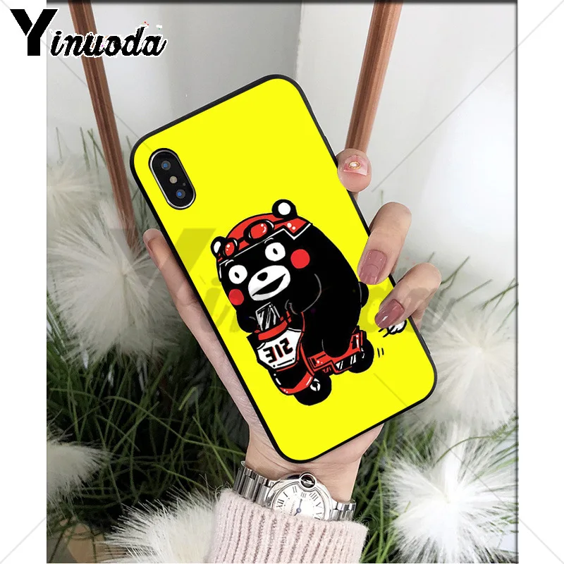 Yinuoda Японский милый Kumamon ТПУ Мягкий силиконовый чехол для телефона Apple iPhone 8 7 6 6S Plus X XS MAX 5 5S SE XR сотовые телефоны