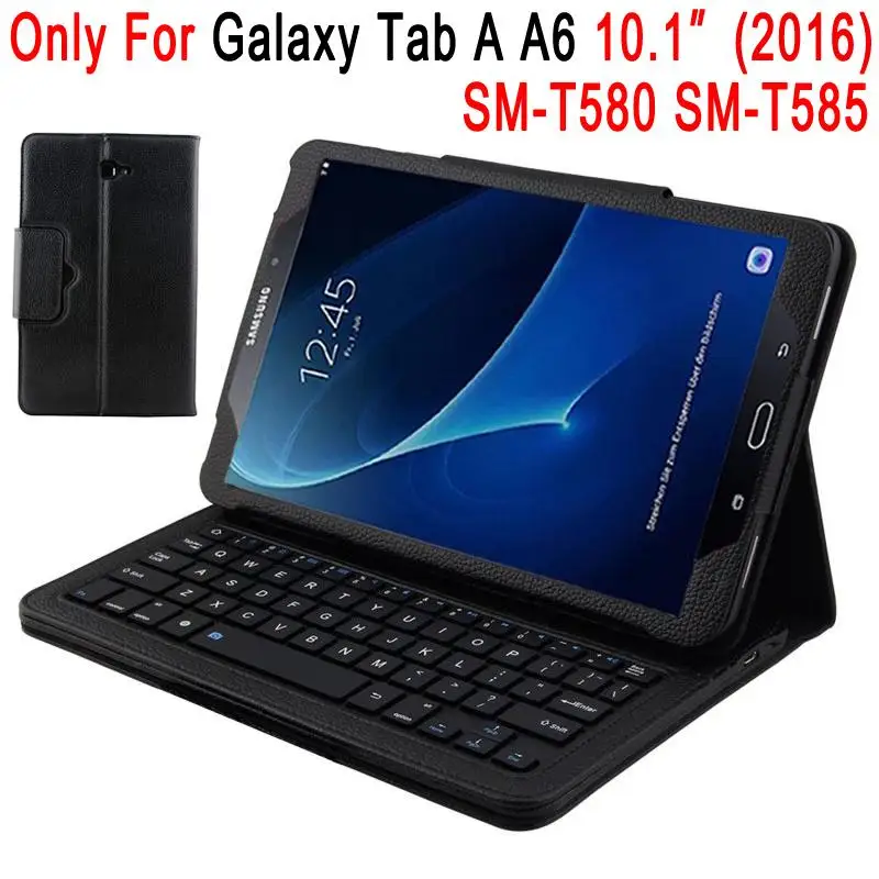 Bluetooth клавиатура кожаный чехол для samsung Galaxy Tab A A6 10,1 10,5 T580 T585 T590 T595 SM-T580 SM-T585 чехол Funda - Цвет: For SM-T580 SM-T585