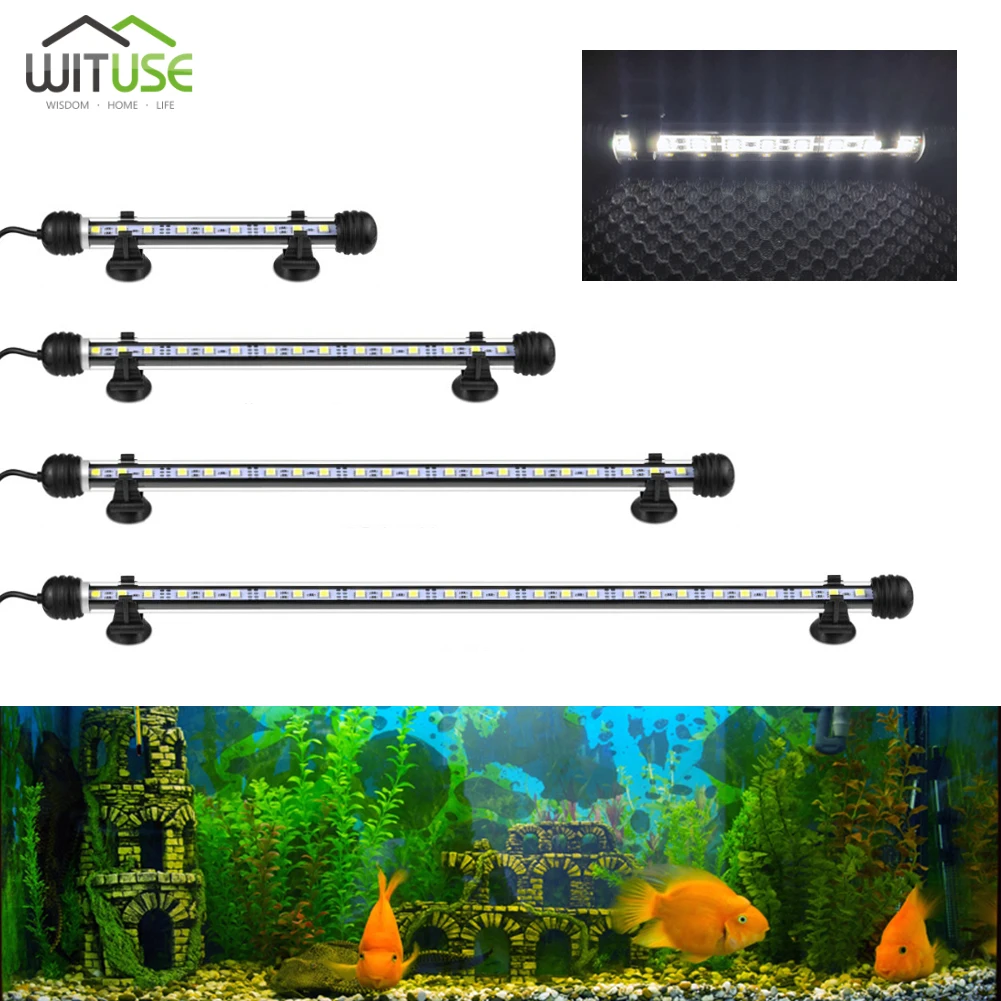 

LED Aquarium Lights 19/ 28 / 38 / 48CM Fish Tank Lamp Underwater Clip Light With EU US UK plug for Aquatic animal plant lighting