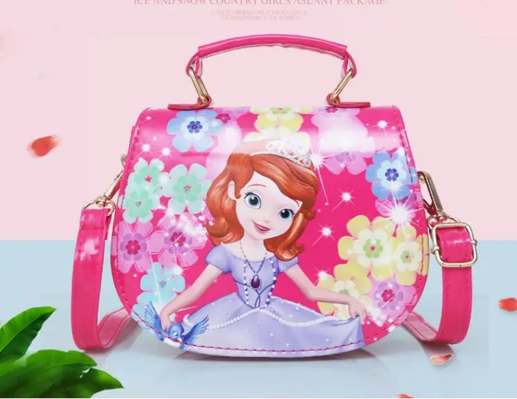 Новые милые мини-сумка Детская сумочка с принцессой для Для женщин мультфильм PU Водонепроницаемый должны сумка детская модная одежда для