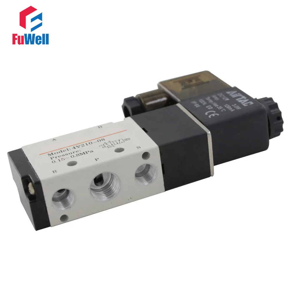 24V DC 4V210-08 Pneumatic Solenoid Valve - 2 Position 5 Way Air Valve for Industrial Automation image 2
