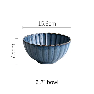 Керамическая тарелка в форме лепестка, одноцветная Хризантема в форме d, чашка для дома, тарелка и поднос AKUHOME - Цвет: 6.2 inch bowl