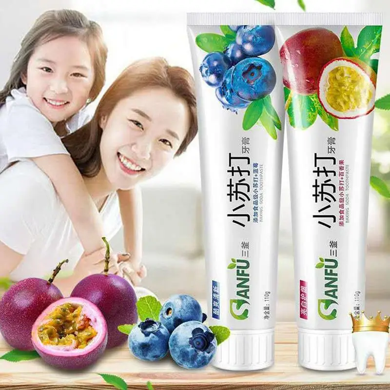 

Passion Fruit, Blueberry Baking Soda Toothpaste Teeth Whitening Toothpaste Oral Hygiene Dental Tooth Care Remove Tooth Stains