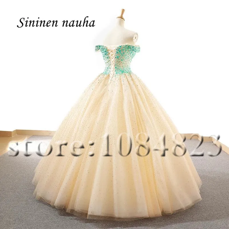 Бальное платье с открытыми плечами, vestidos De 15 Anos, милое 16, платья с бисером, большие размеры, вечернее платье 349