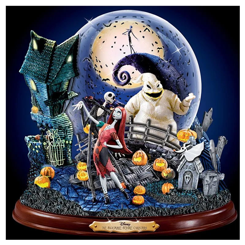 

5D Full Square round Diamond Embroidery Diamond Painting Cross Stitch Nightmare Before Christmas Jack and Sally MosaicHome Decor