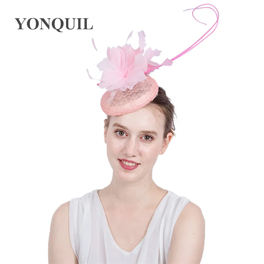 Multi colors Birthday lady hats fascinator wedding hair clip feather