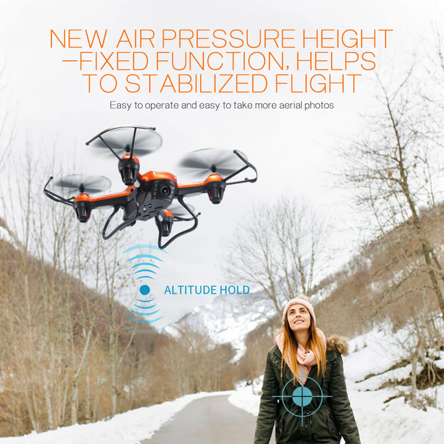 4 Channel 6-Axis 2.4GHz Wifi Real Time Transmission LED Light Altitude Hold 2.0M
