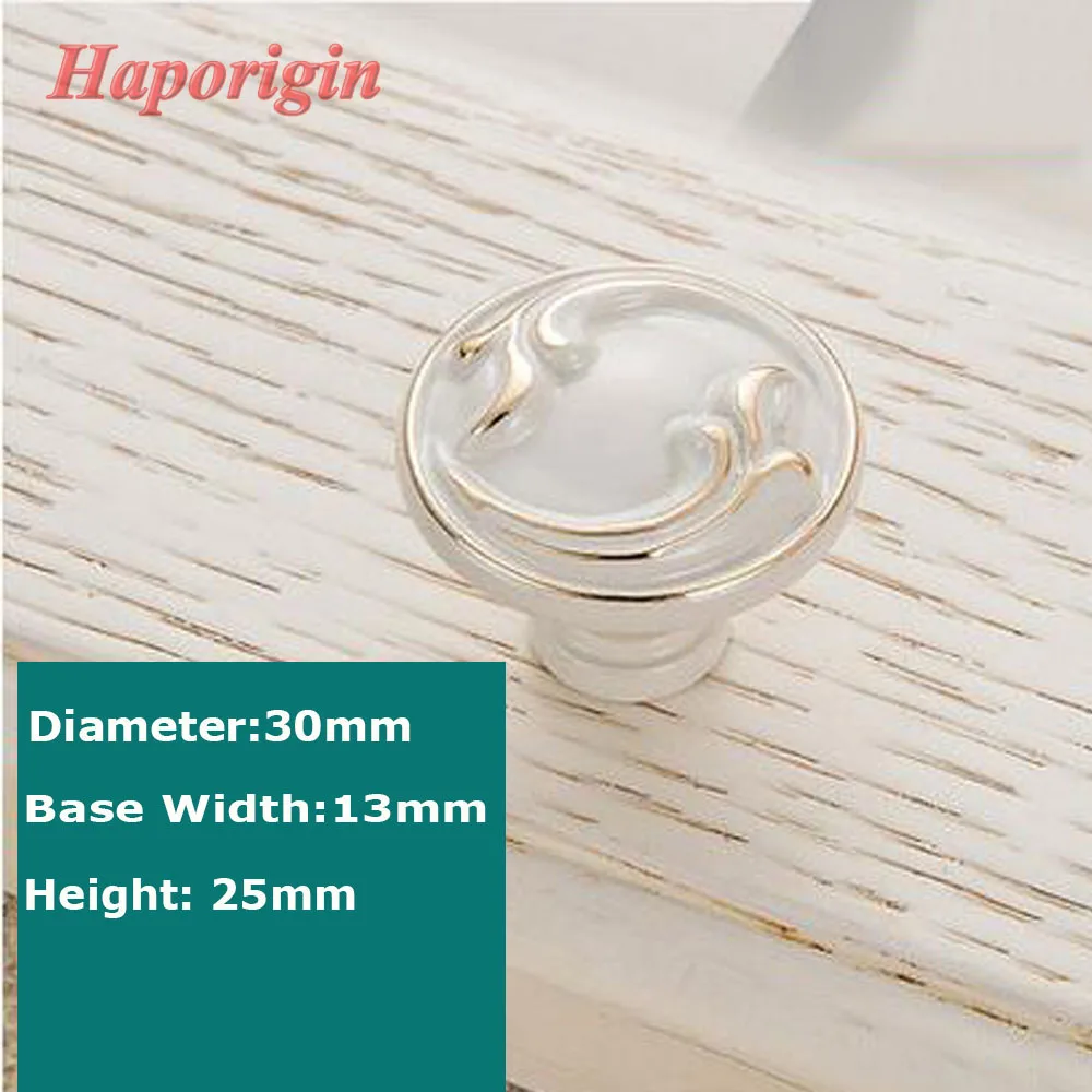 Ivory Cabinet Drawer Knobs Diameter 30mm 