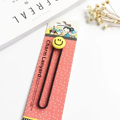 Kawaii милые аниме ремешок для мобильного телефона Мягкая силиконовая резина веревка ремень ручной ремешок для IPhone samsung Xiaomi huawei повесить лассо - Цвет: Smile