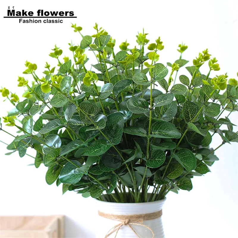 Eucalyptus Home Decor Succulent Fake Plants Plastic Simulation Flowers Artificial For Wedding Party Decoration | Дом и сад
