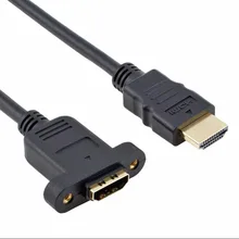 Удлинительный кабель, HDMI высокоскоростной HDMI мужчин и женщин удлинитель кабель Шнур HDMI удлинитель с винтовой гайкой для крепления на панель-позолоченный