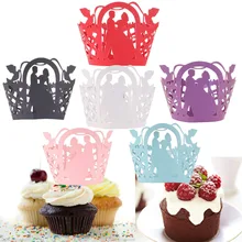 Горячая дропшиппинг 12 шт креативная филигранная лоза обертки для пирожных чехлов свадебное украшение для вечеринки в день рождения торговля розничная E5M1