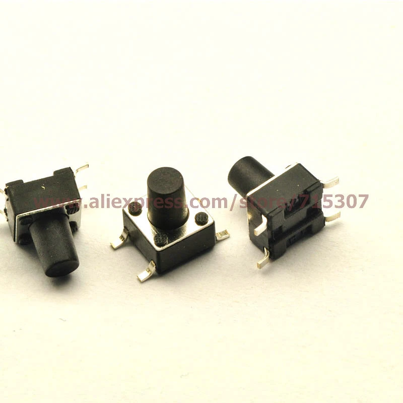 PHISCALE  20pcs 6*6*8/6x6x8MM touch button switch smd 4pin illuminated light switch