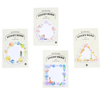 

20packs/lot Lonely Planet Series MEMO Sticky 4 Shapes Notes Mini Sticky book Label stickers School Office Supplies