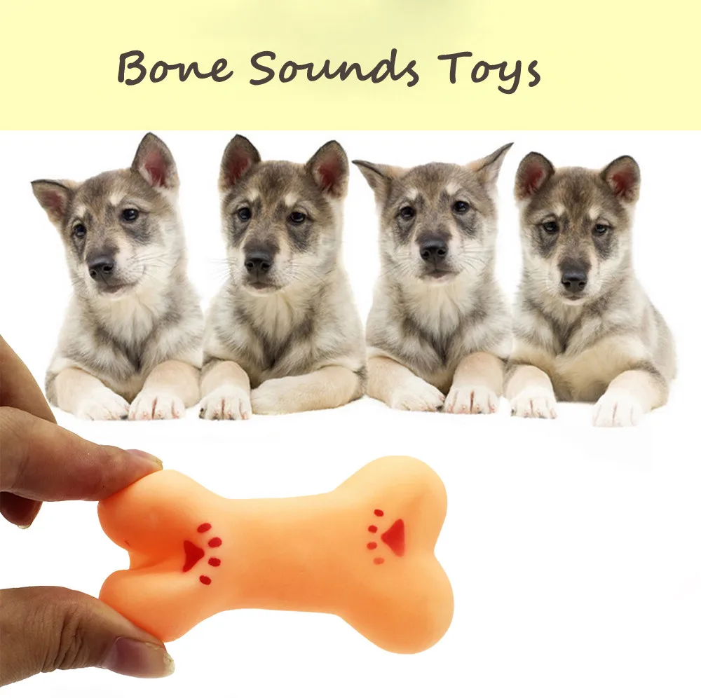 

rubber bone dog cute toy vocal wear-resistant bite puppy's molar stick jouet pour chien en os de caoutchouc yl