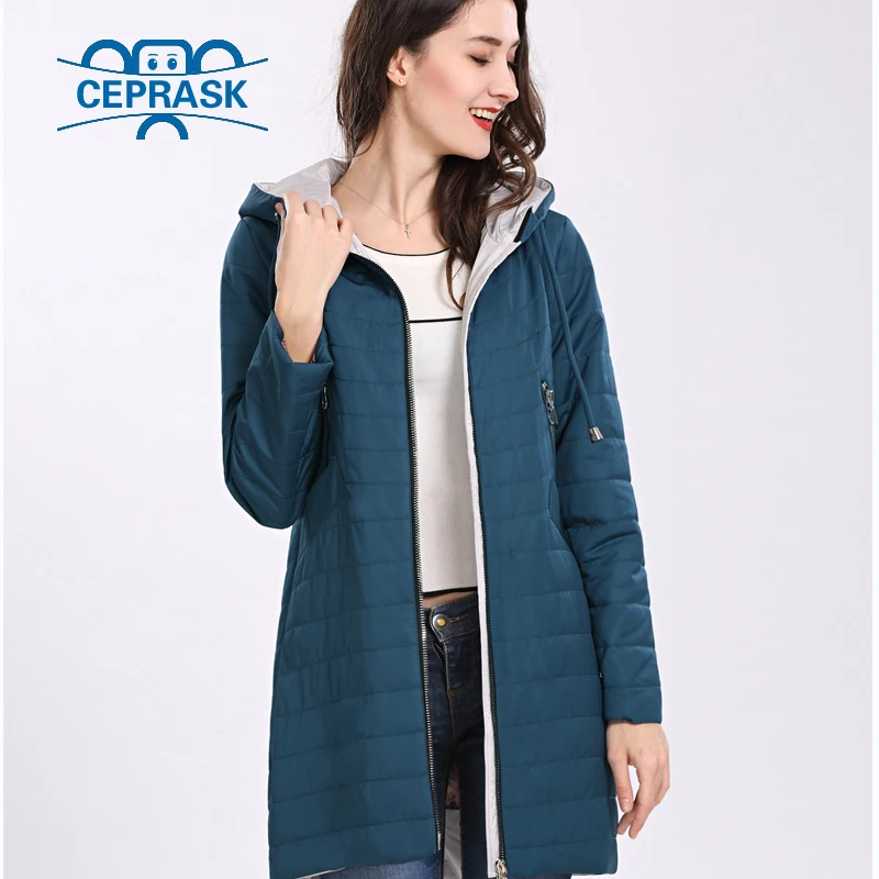 Best 2018 New High Quality Women s Coat Spring Autum Windproof Thin Women Parka Long Plus Size Hooded Warm Cotton Jackets CEPRASK