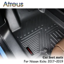 Atreus 1 комплект TPE автомобильный коврик для ног для Nissan Kicks водонепроницаемые аксессуары с покрытием Автомобильный Стайлинг Противоскользящий коврик