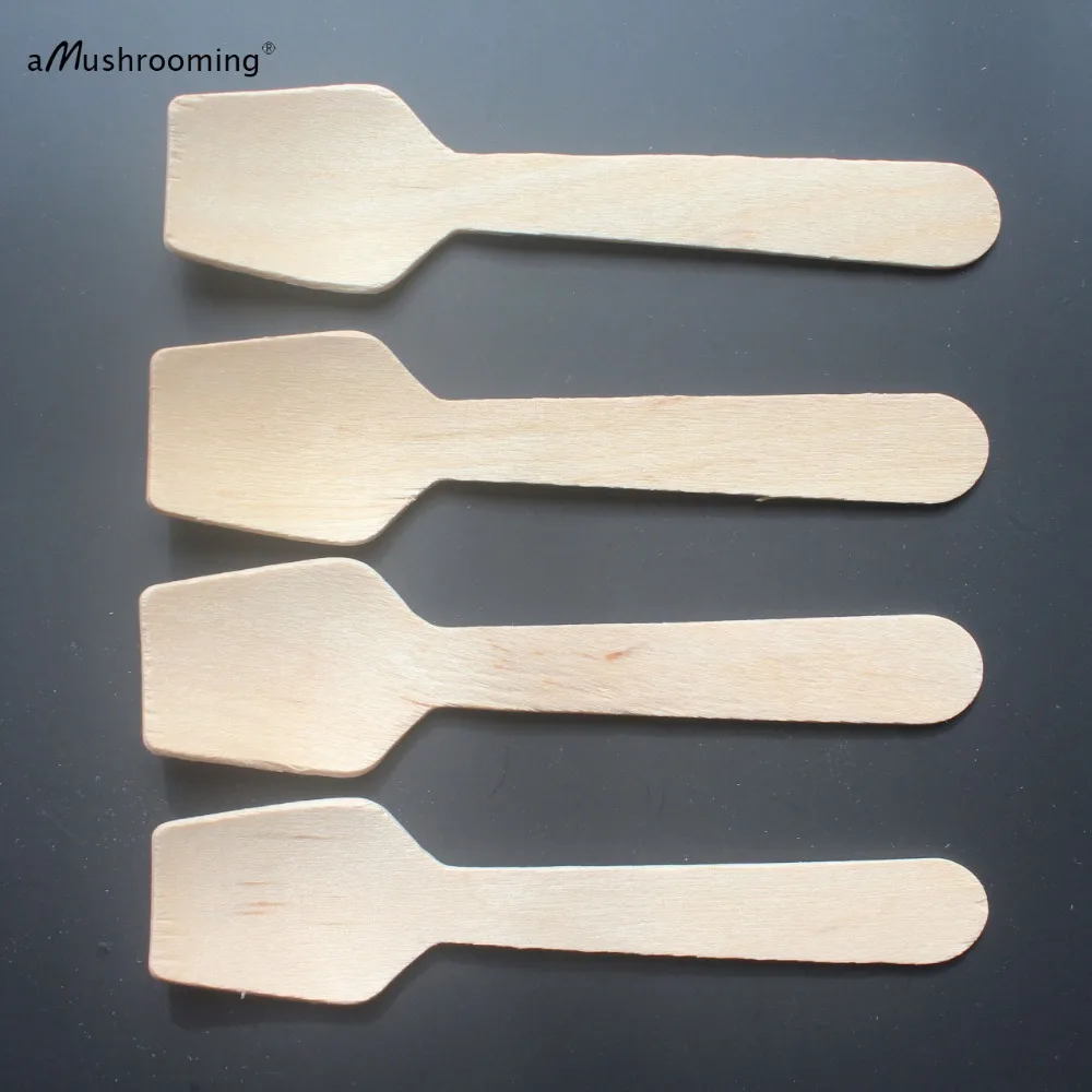 1500 Wholesale wooden Spoons Flat Edge Spoon cutlery disposable wedding