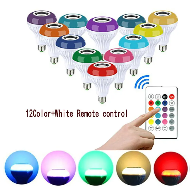 E27 LED RGB Bubble Bluetooth музыкальная лампа 12 Вт 7 видов цветов светодиодный светильник