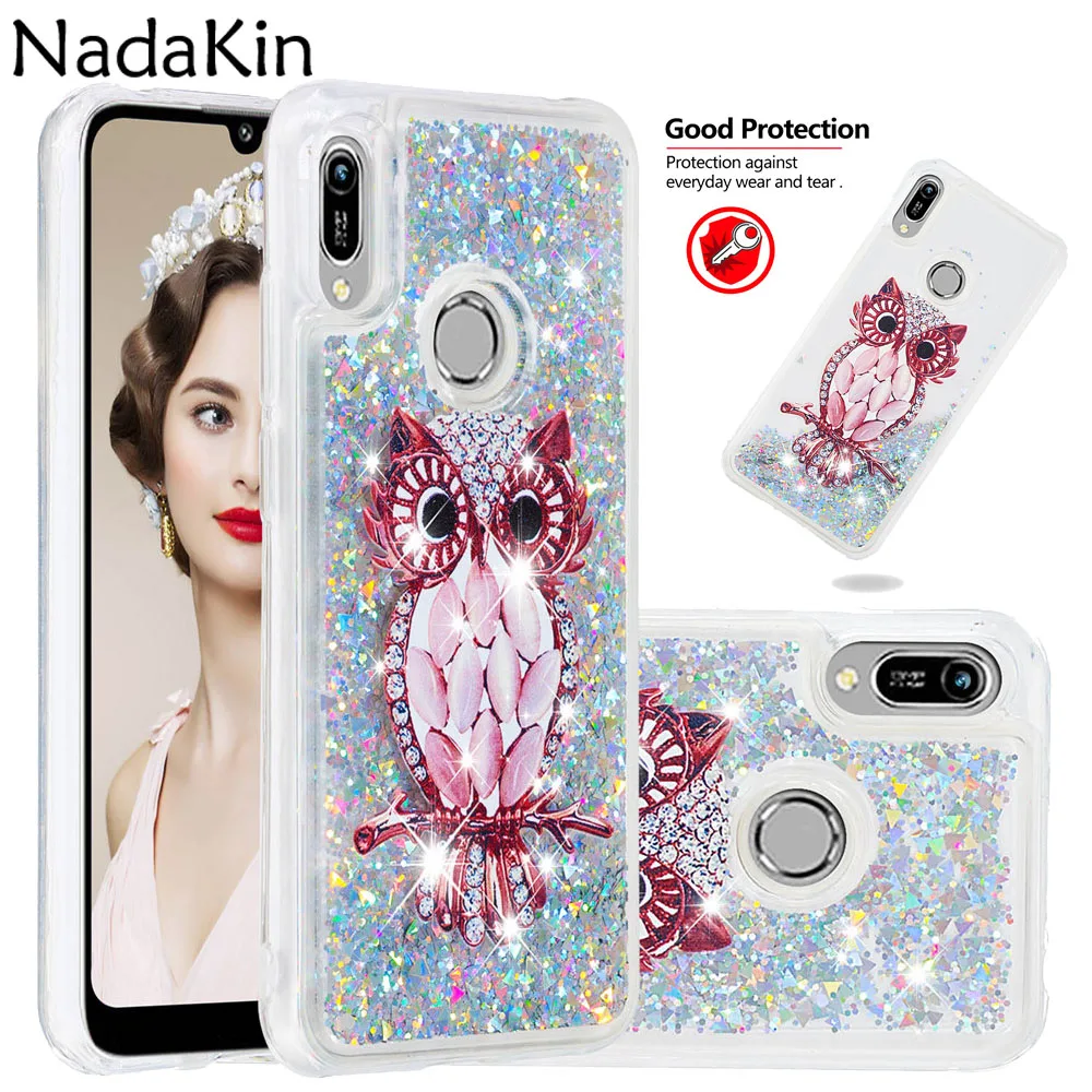 Мягкий чехол из ТПУ с жидким песком для Huawei Honor 8A 8S Y5 Y6 Y7 Y9 Prime 2019 P Smart Z Plus роскошный |