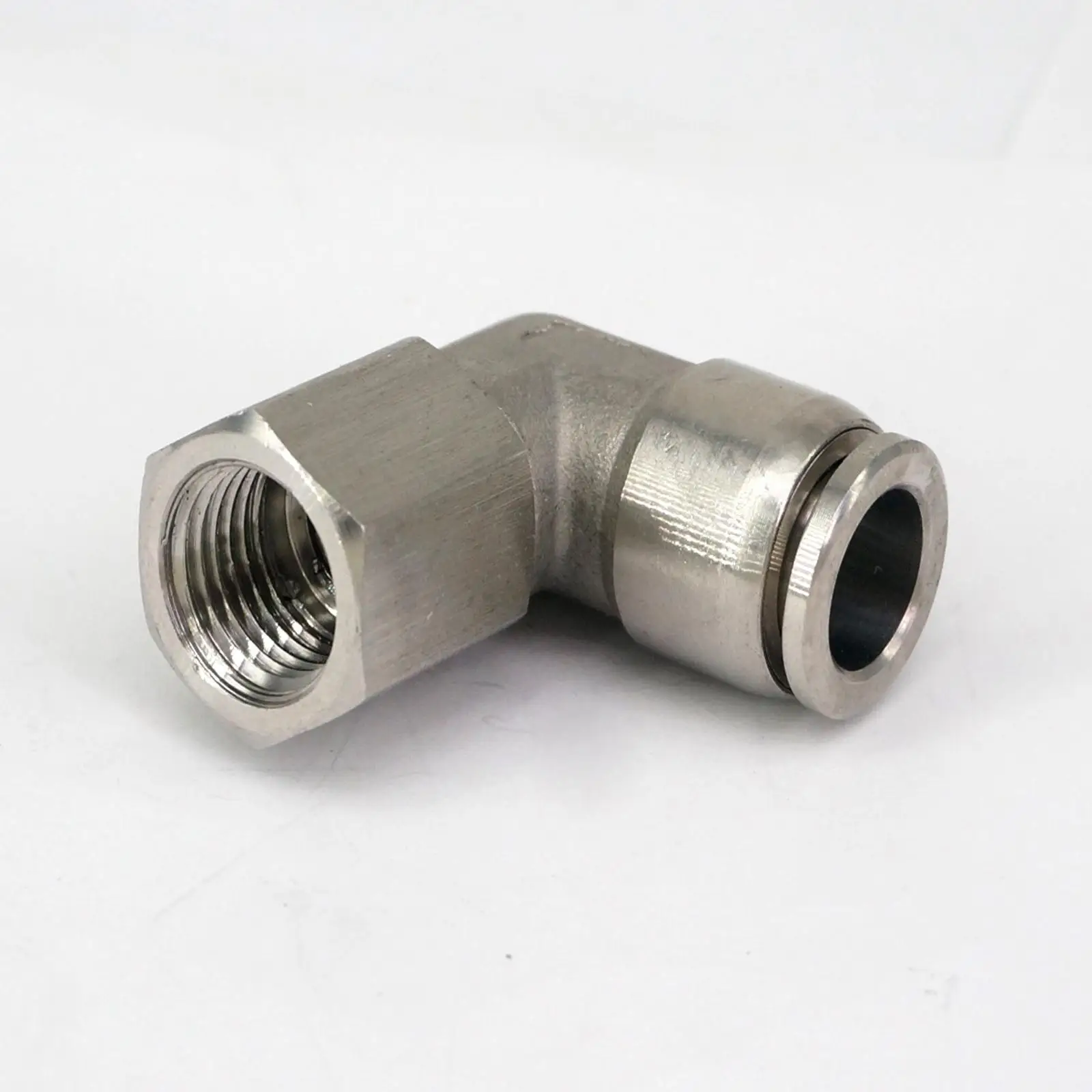 

Tube OD 10mm*1/4"BSP 304 Stainless Steel Pneumatic Female Elbow Quick Connector Fittings Anticorrosion Antioxidation