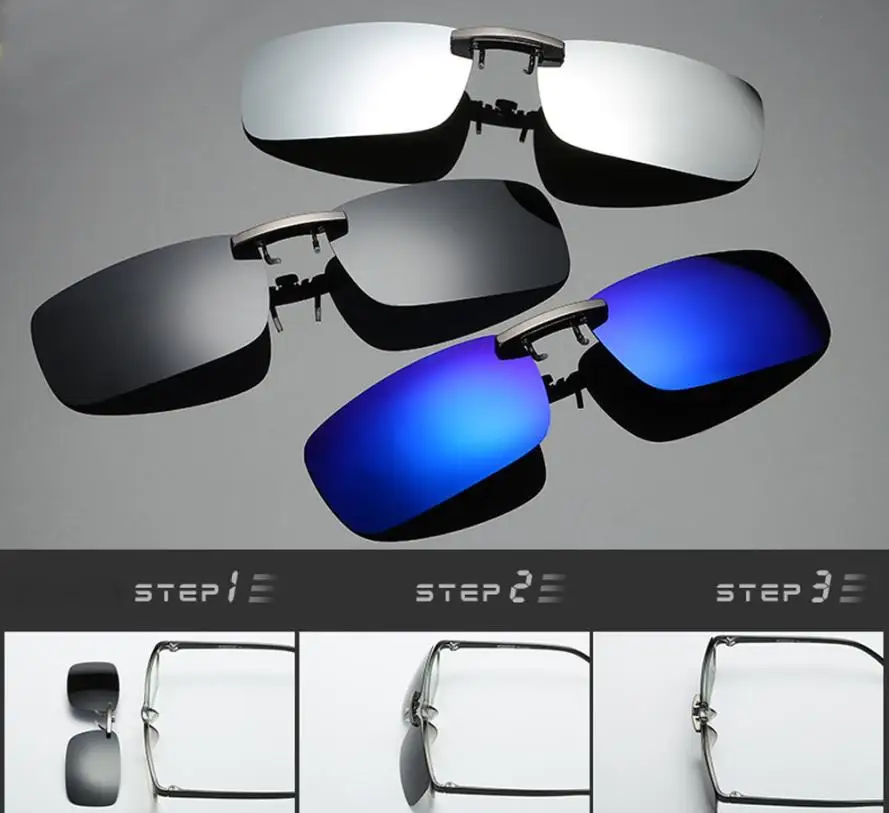 5 новые модные съемные линзы ночного видения для вождения Металлические поляризованные солнцезащитные очки с зажимом