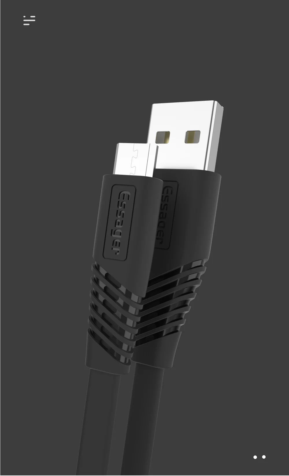 Essager Micro USB зарядное устройство плоский кабель для samsung huawei Xiaomi 1 м 2 м кабель синхронизации данных провод 2.4A Быстрая Зарядка Кабели для