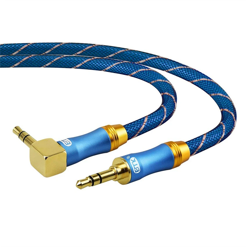 EMK 3.5mm audio cable 90 degree right angle flat jack 3.5 mm aux cable for car iPhone MP3 4 headphone beats speaker aux cord 5m 3m 2m 1m (8)