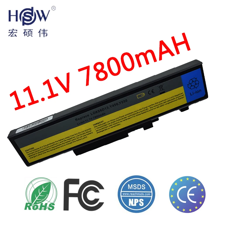 

11.1v/10.8v 7800MAH Replacement Laptop Battery For Lenovo IdeaPad Y450 4189 Y450A Y450G Y550 4186 Y550A Y550P NEW