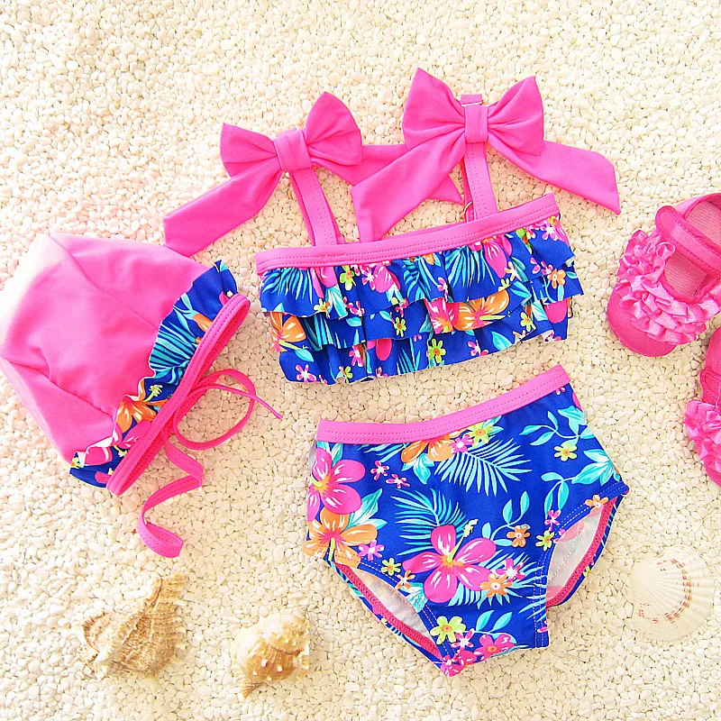 2017 Hot Sale Cute Bow Designed Swimming Beachwear Baby Girl Bikini Set