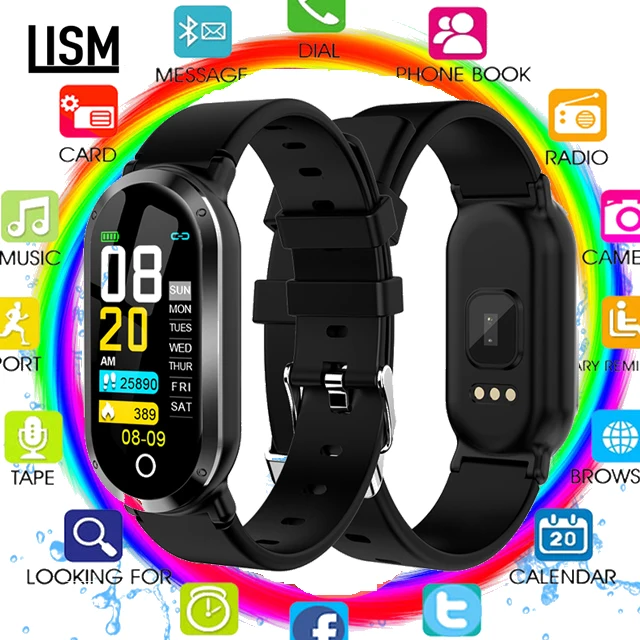 

Smart Watch Women Men Heart Rate Monitor Blood Pressure Fitness Activity tracker Smart Bracelet T1 Ladies Wristwatch Sport Band