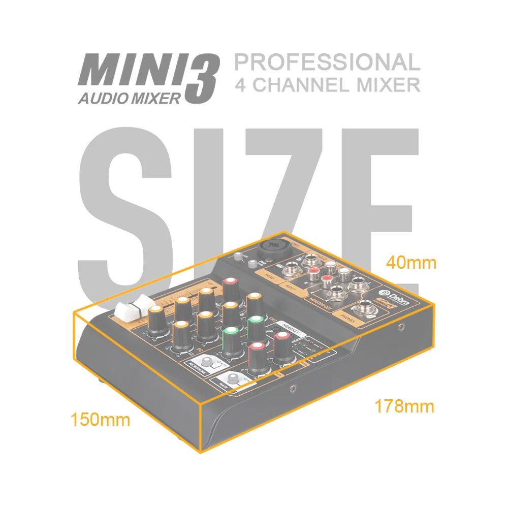 Debra MINI3 4-channel portable audio mixer DJ