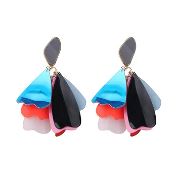 

Bohemia Multicolor Geometric Arcylic Drop Dangle Earrings for Women Fashion Wedding Jewelry Charm Flower Pendant Earrings Brinco