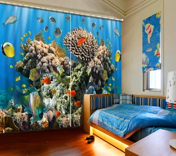 

3D Curtain 3D Photo Printing Blackout Curtains For Living room Bedding room Hotel Drapes Cortinas Ring Simple Colored Flowers