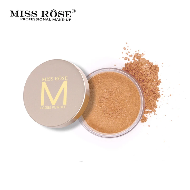 

MISS ROSE Oil-Control Face Powder Compact Loose Powder Lasting Brighten Bronze Base Makeup Nude Make Up Setting Powder Maquiagem