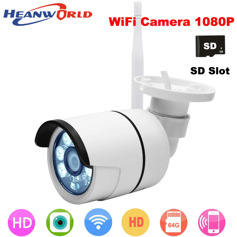 Heanworld 1080 P Wi-Fi IP Камера наблюдения ip веб-камера с micro SD слот видеонаблюдения сетевой безопасности IP Камера открытый