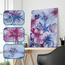Colorful flower pattern Special Diamond Painting DIY 5D Partial Drill Cross Stitch Kits Crystal Rhinestone Picture Arts#007