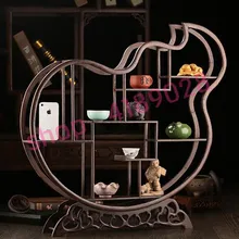 Натуральное куриное крыло дерева, тыква формы(очень большой), твердые деревянные полки curio, орнамент маятник стойки