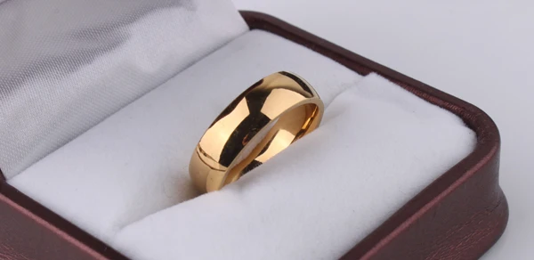 Smooth Signet Ring Light version gold color wedding rings for women Glossy Stainless Steel ring men 6