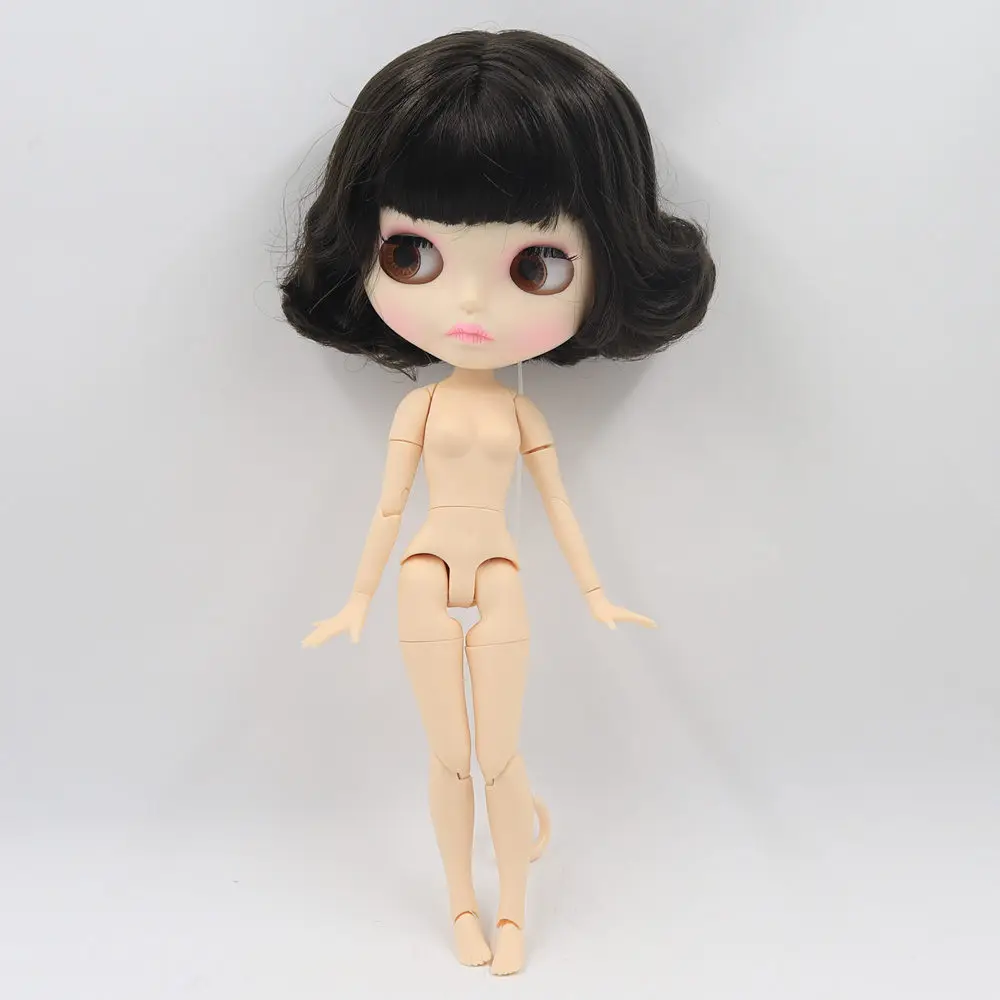 Like a picture Blyth кукла Обнаженная 30 см белая кожа милые черные короткие вьющиеся волосы 1/6 суставное тело новое матовое лицо ледяной DIY игрушка BL950 - Цвет: Like a picture