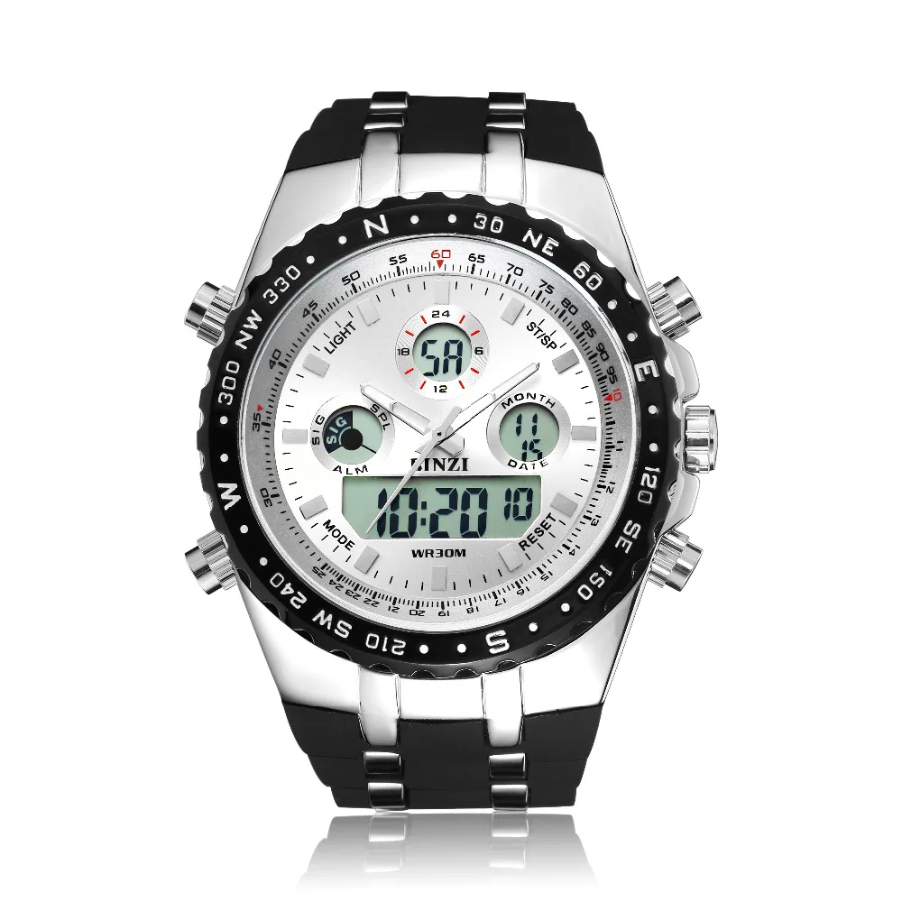 BINZI Brand Luxury Sport Wrist Watch Men's Military Waterproof Watches Fashion Silicone LED Digital Watch Men Wristwatches Clock