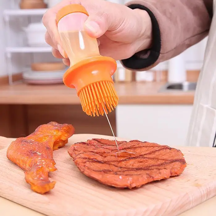 Масло для выпечки Медовый винный соус бутылка щетка силиконовый оранжевый барбекю полив выпечки щетка