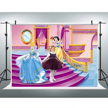 

7x5ft Photography Background Birthday Party Snow White Cinderella Custom Background Newborn Pink Palace Princess Studio Backdrop