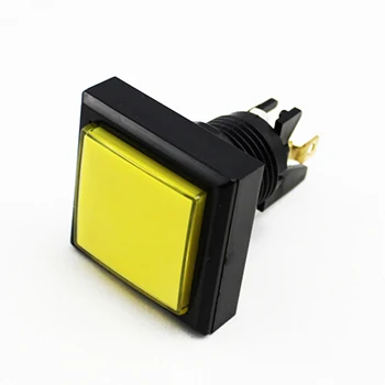 10 шт. 33 мм аркадная видеоигра красный/желтый/синий/зеленый квадратная кнопка переключатель светодиодный с подсветкой микропереключатель кнопка - Цвет: Цвет: желтый