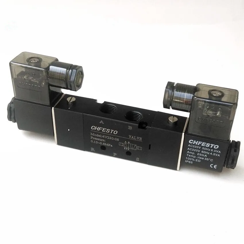 

4V220-08 AC220V Pneumatic Solenoid Valve 1/4'' 5/2 Way Valve