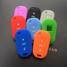 ZAD 3 кнопки силиконовый резиновый автомобильный чехол для ключей брелок крышка Держатель набор кожи сумка для peugeot 508 301 2008 3008 408 флип пульт дистанционного ключа крышка